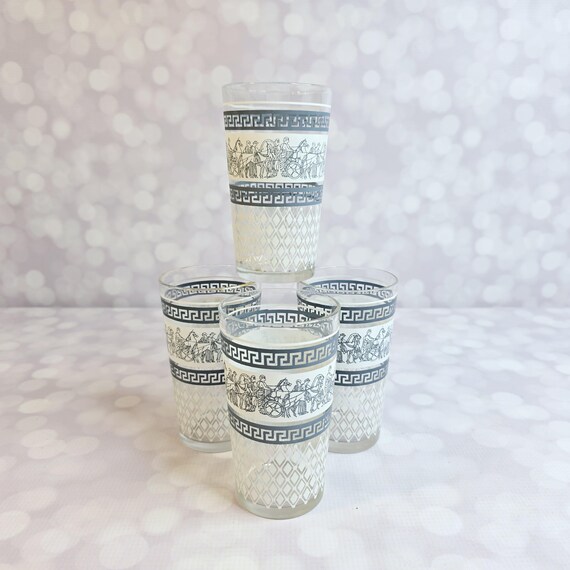 Vintage Jeanette Roman Chariot Glasses, Set of 4 - Etsy
