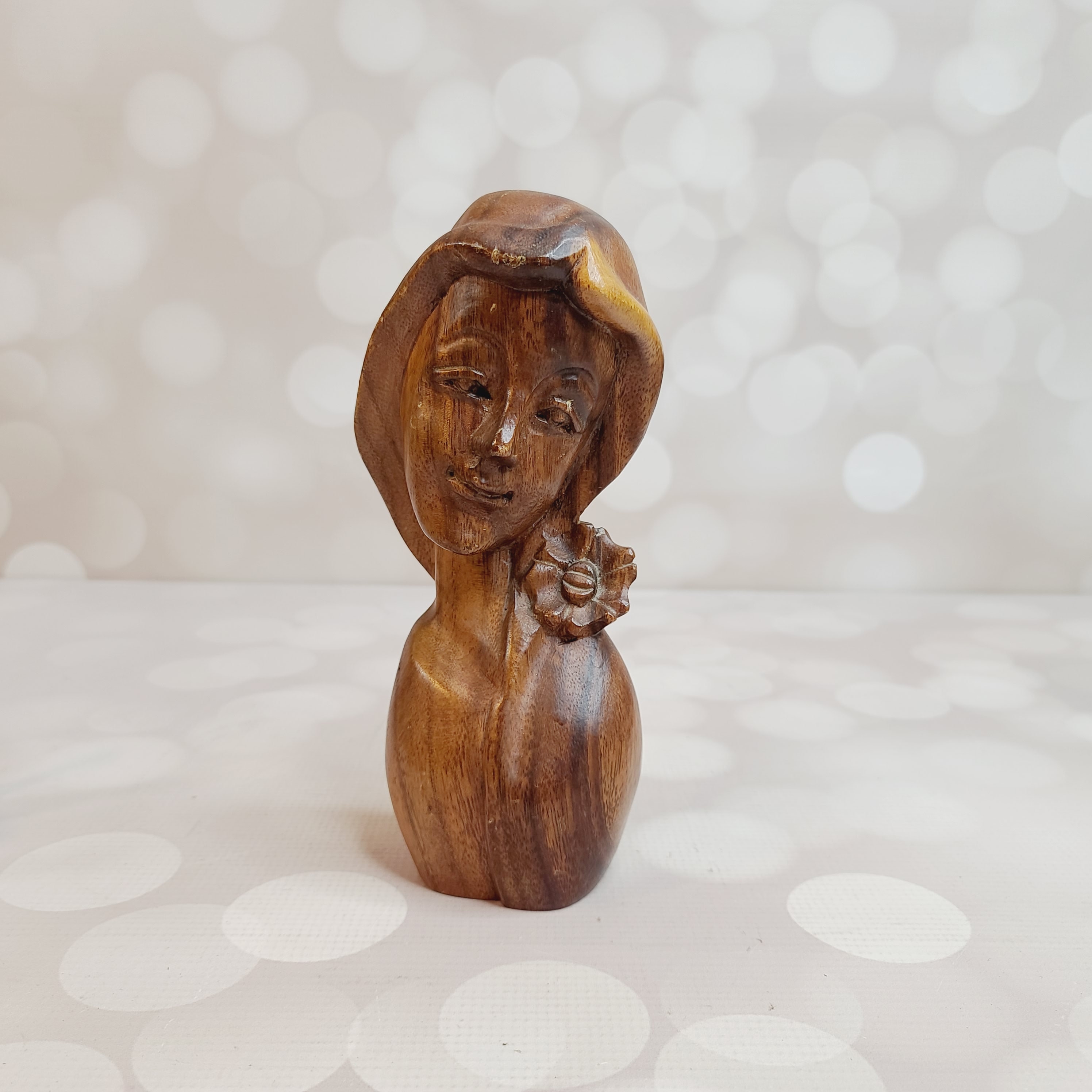 Vintage Polynesian Wood Lady Statue - Etsy