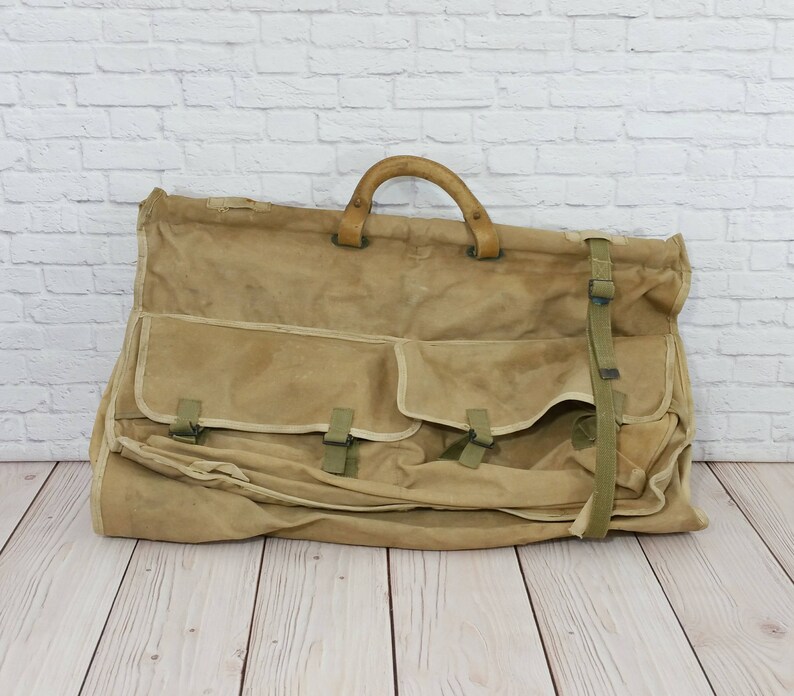 Vintage Large WWII Officers Canvas Garment Bag Etsy