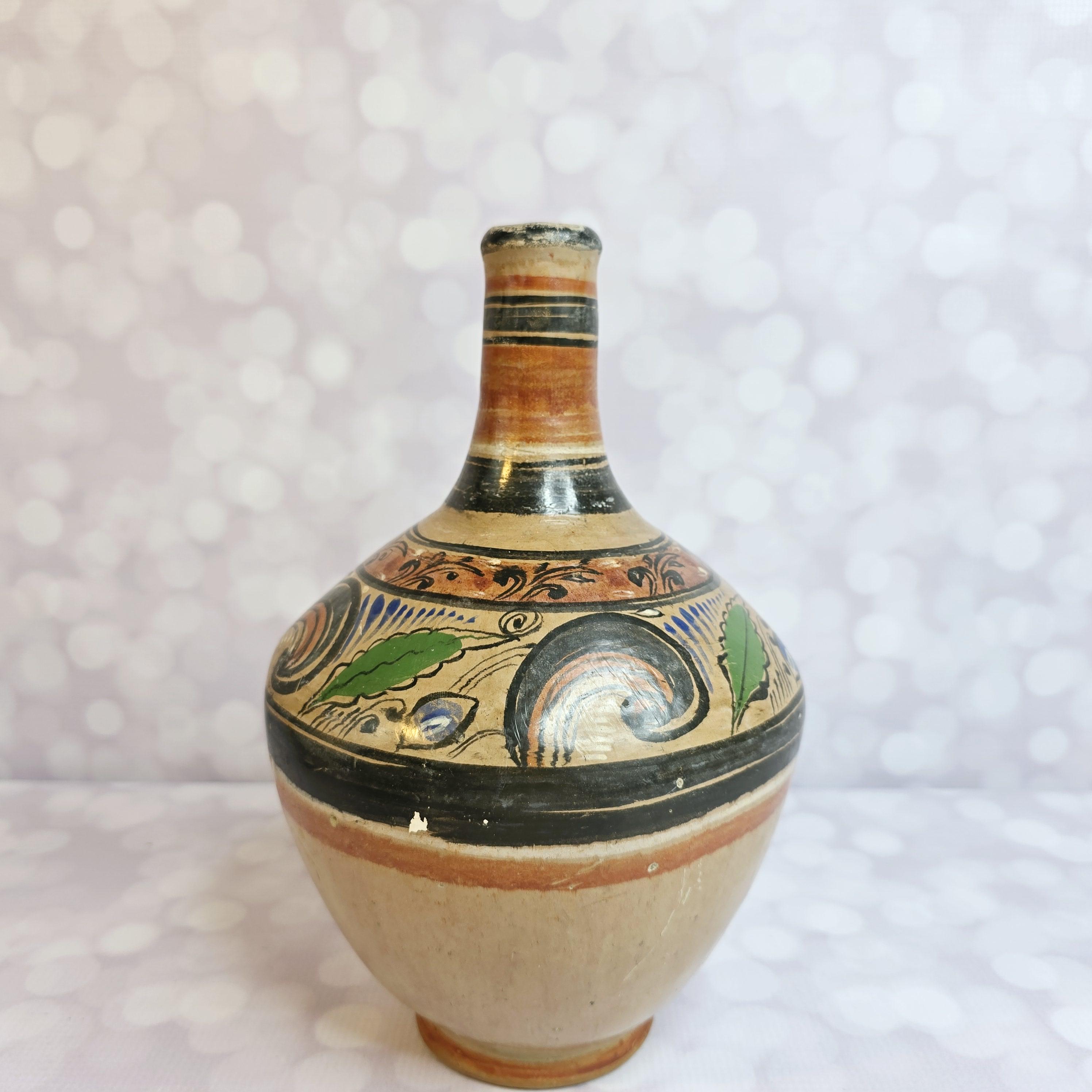 陶芸品 陶器 花瓶 メキシカンアンティーク ヴィンテージ メキシコ陶器花瓶 - Etsy 日本