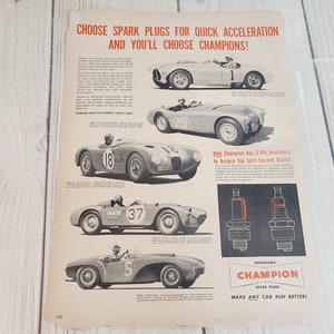 Vintage Champion Spark Plug Advertisement