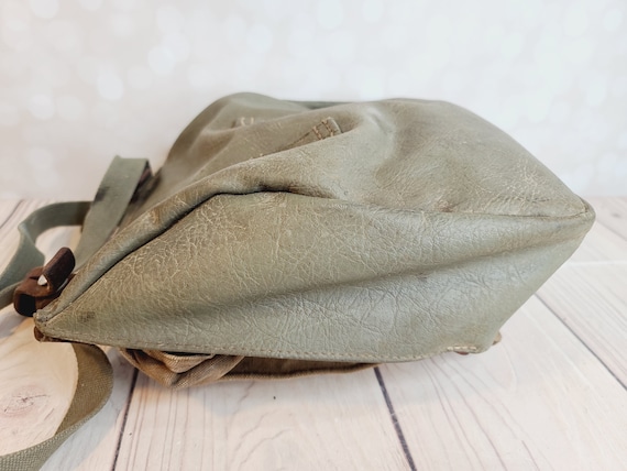 Vintage Swiss Army Bread Bag, Military Messenger - image 10