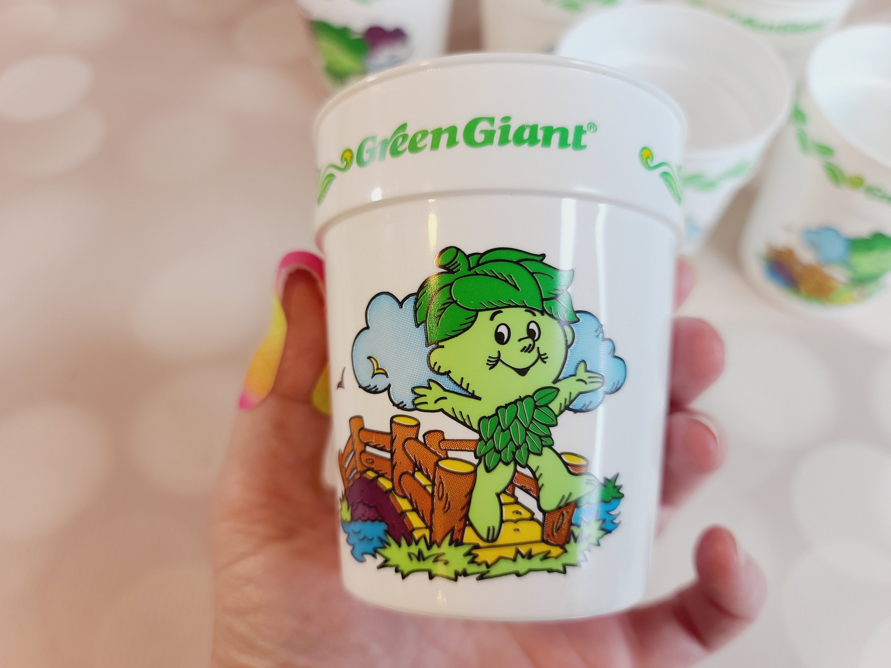 Vintage Jolly Green Giant Plastic Cups, Set of 6 