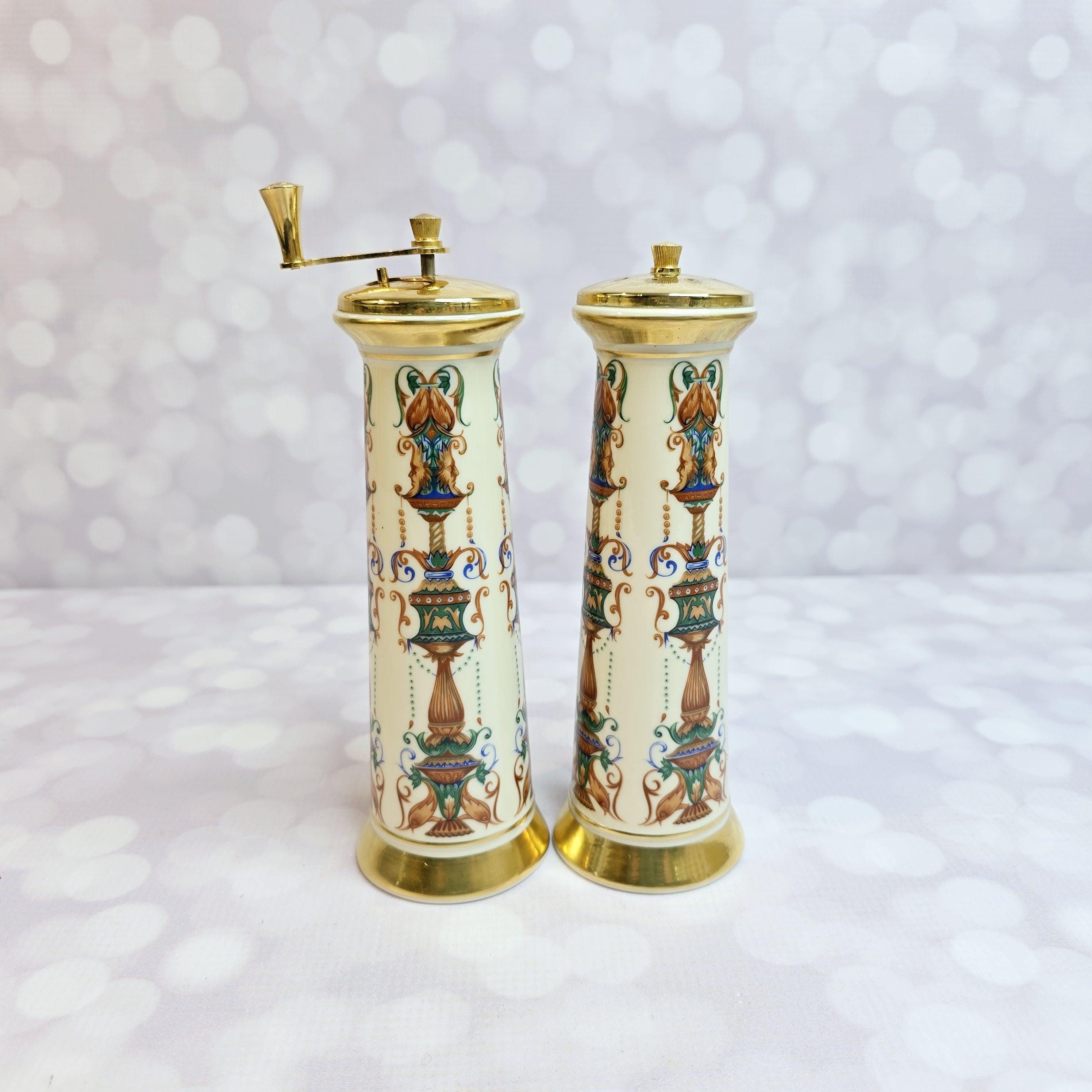 レノックス（Lenox）リド（Lido）シリーズの塩入れ&ペッパーミル2本セット Vintage Lenox Lido Pepper Grinder and Salt Shaker - Etsy