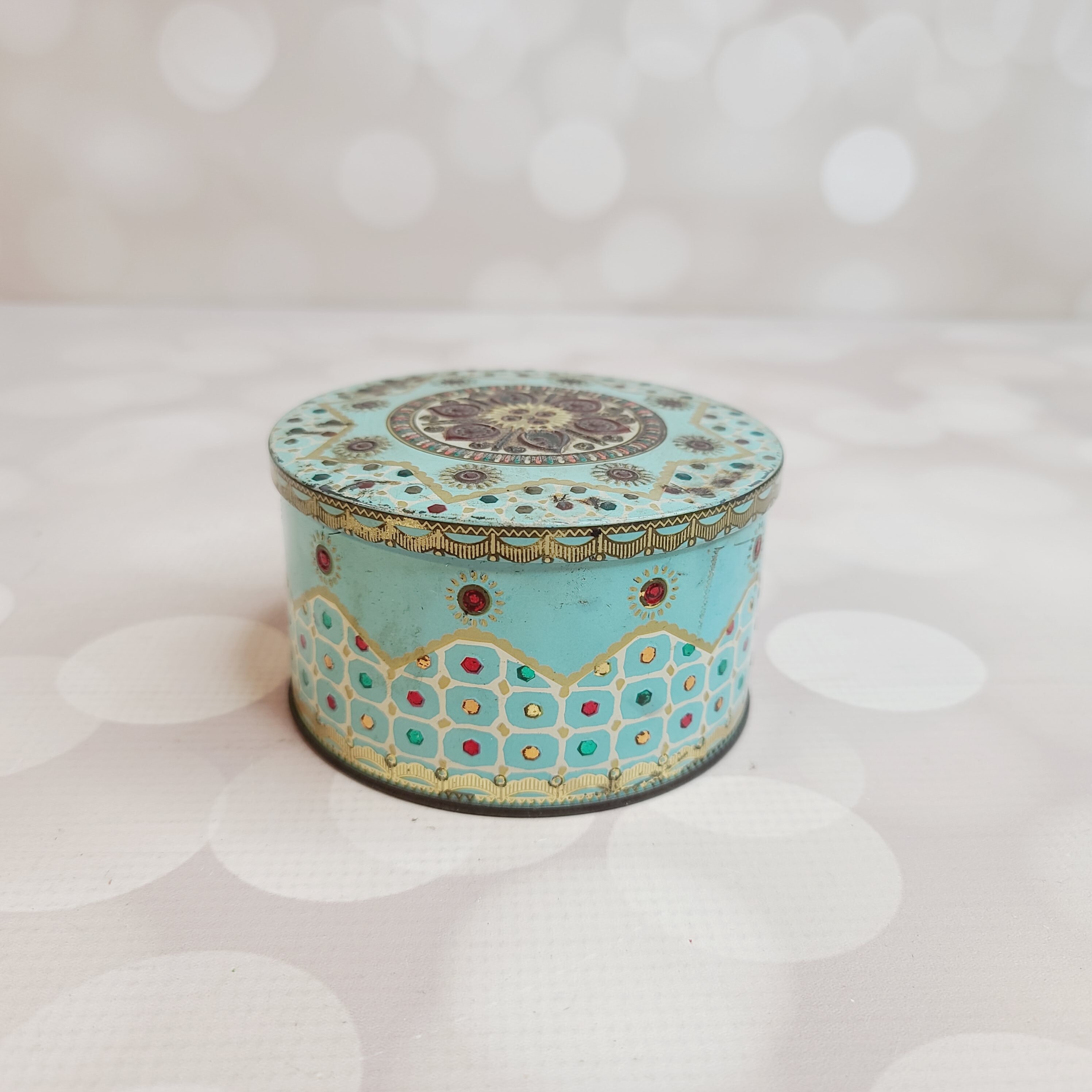 Vintage Turquoise Tin - Etsy