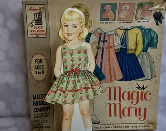 Majestic - こどもさま Vintage Magic Mary Magnetic Paper Doll, 1962 - Etsy