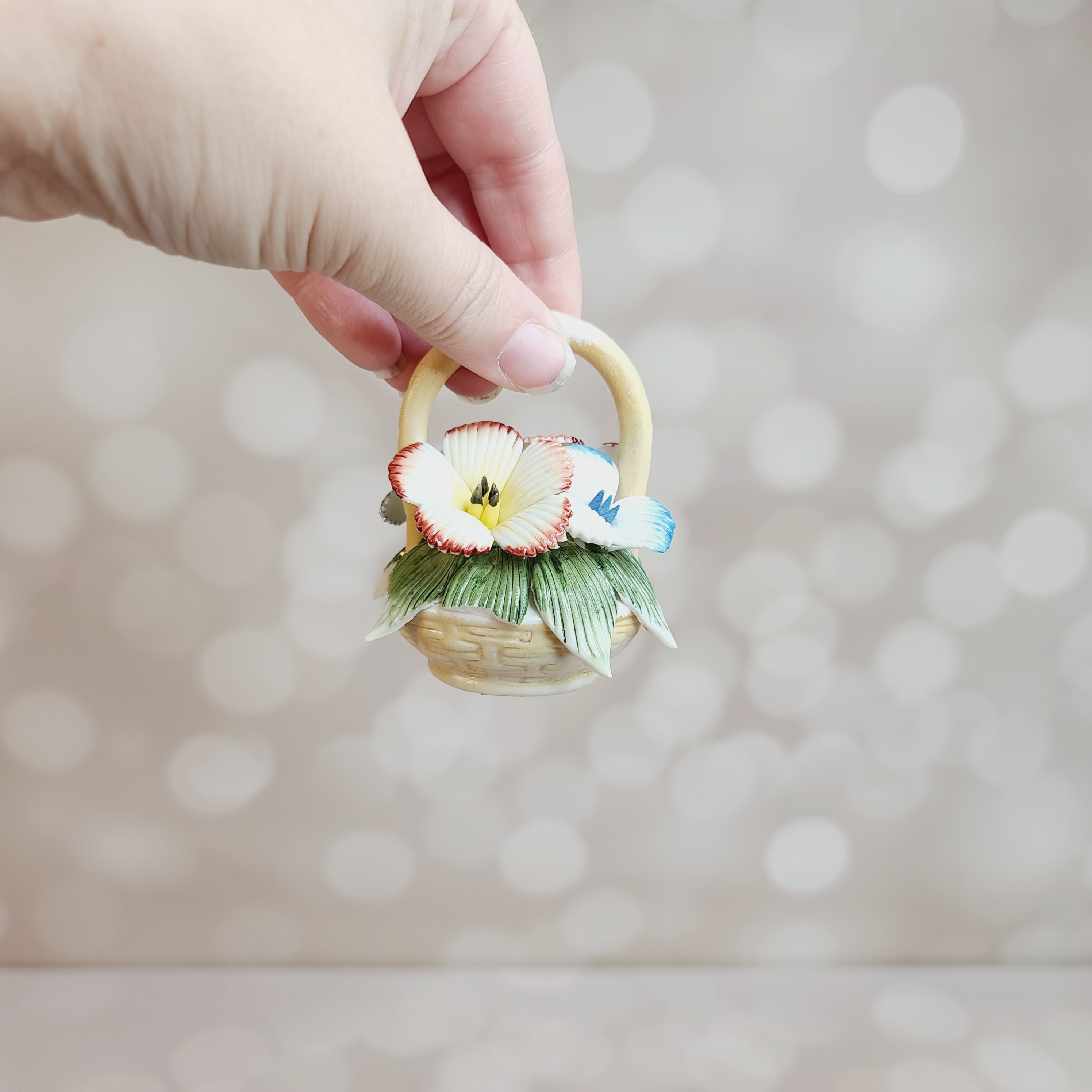 ヴィンテージ陶器フラワーバスケット - Etsy 日本