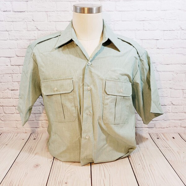 Short Sleeve Vintage Military Shirt Etsy