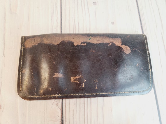 Vintage Embossed Wallet, Leather - image 8