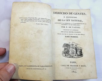 古代フランス法書：自然法の原理、1824年、第1巻