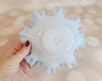ヴィンテージガラスボウル、フリルエッジ - Etsy 日本