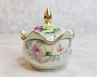 Vintage Japanese Arnart Floral Trinket Box