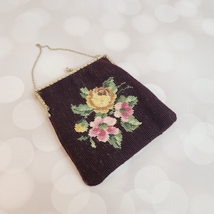 Vintage Needlepoint Purse
