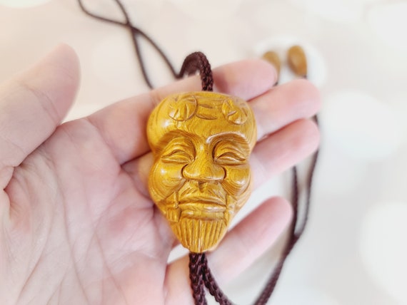 Vintage Japanese Wood Face Bolo Tie - image 5