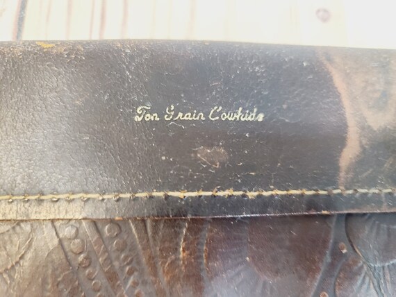 Vintage Embossed Wallet, Leather - image 5
