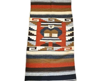 Alfombra mexicana tejida vintage