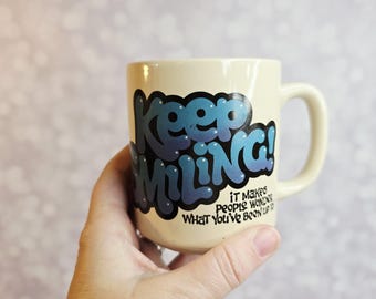 Vintage Keep Smiling Mug