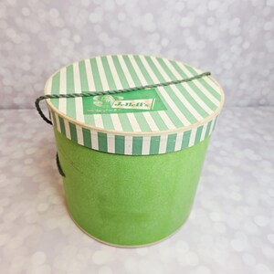 Vintage Green Striped Hat Box