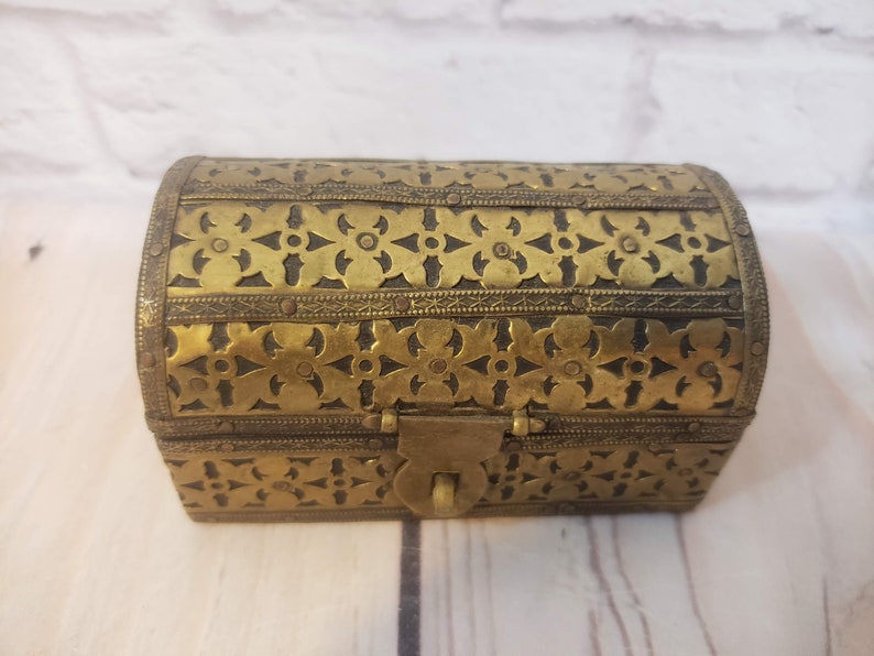 Vintage Treasure Chest Trinket Box
