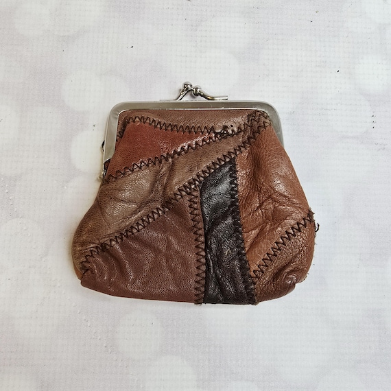Vintage Patchwork Leather Change Purse - image 1