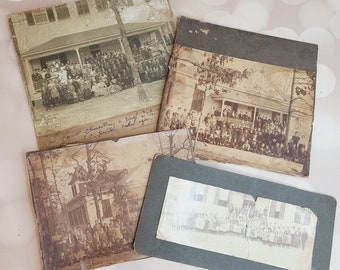 Antique Early 1900s Class Photos, Set of 4