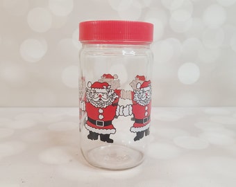 Vintage Glass Santa Jar