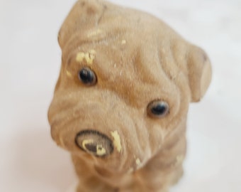 ヴィンテージ フロック加工 犬 貯金箱 - Etsy 日本