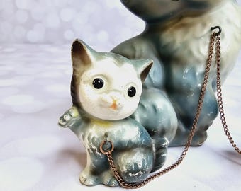 Vintage Cat With Kittens Statue - Etsy