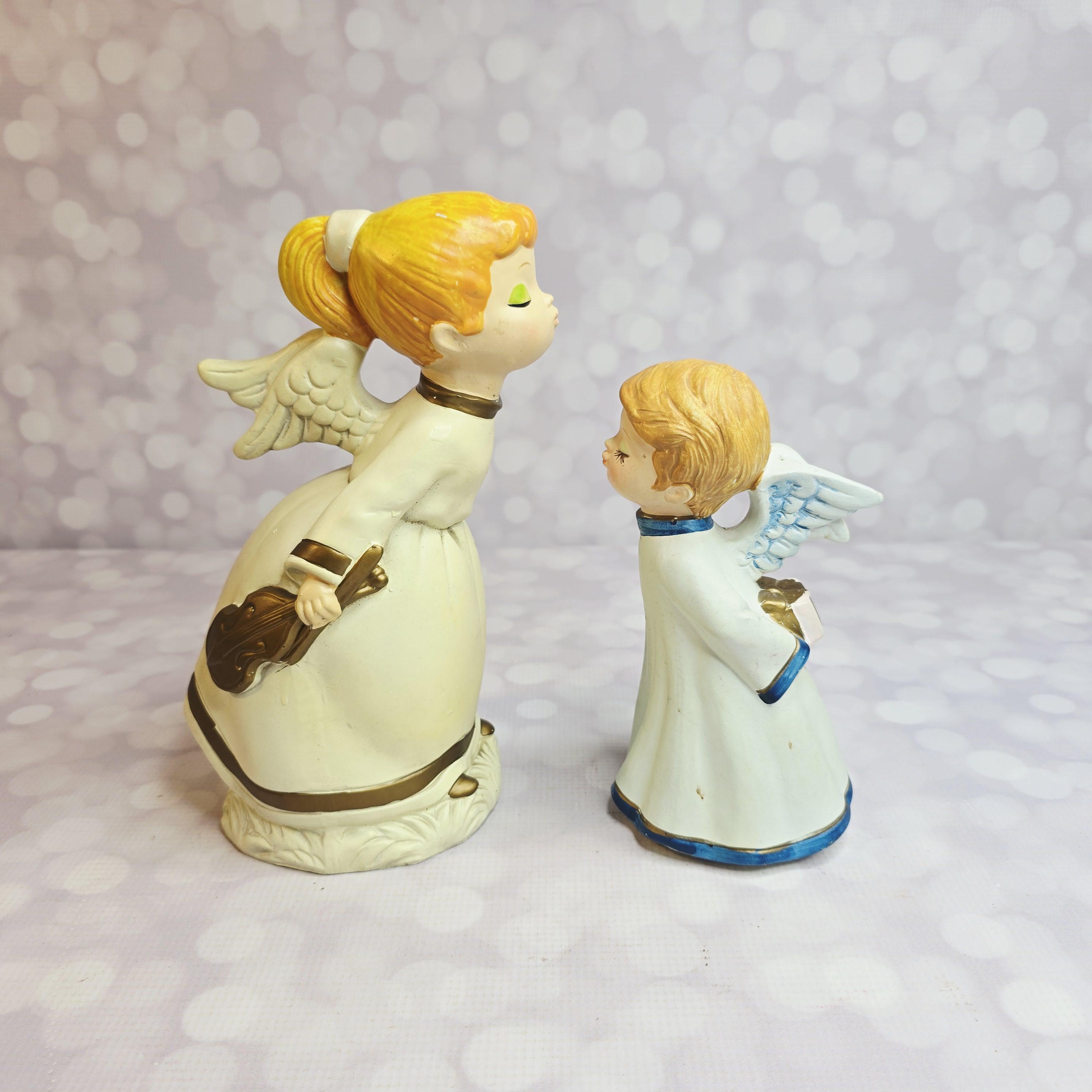 ヴィンテージ風キスをするクリスマスエンジェル像、2体セット - Etsy 日本