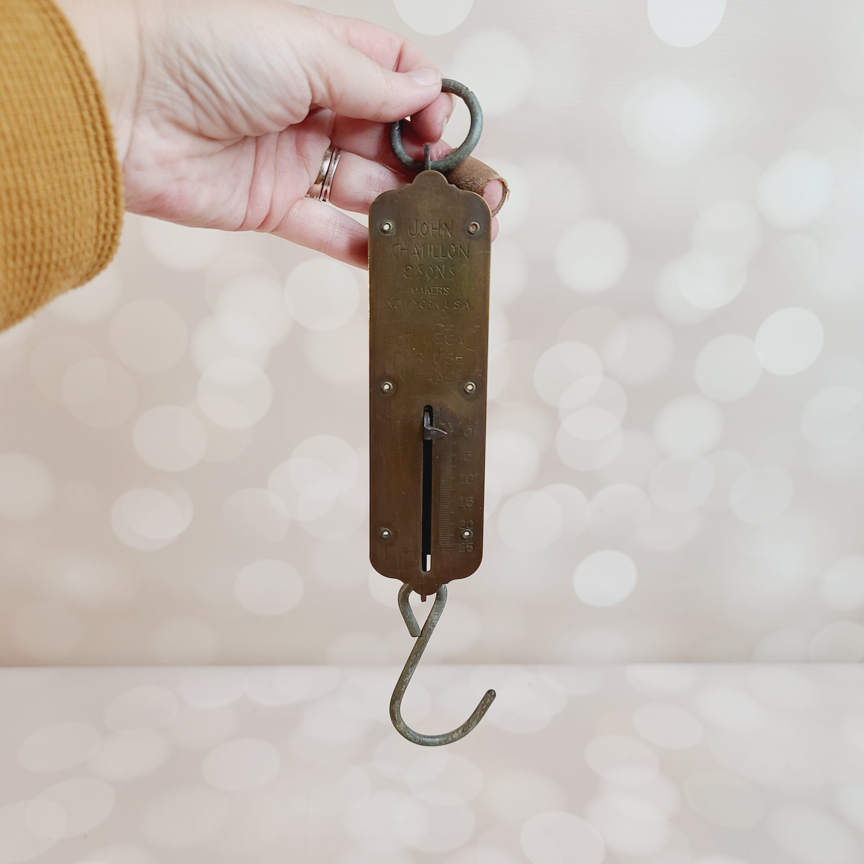 Antique Brass Hanging Scale, Chatillon