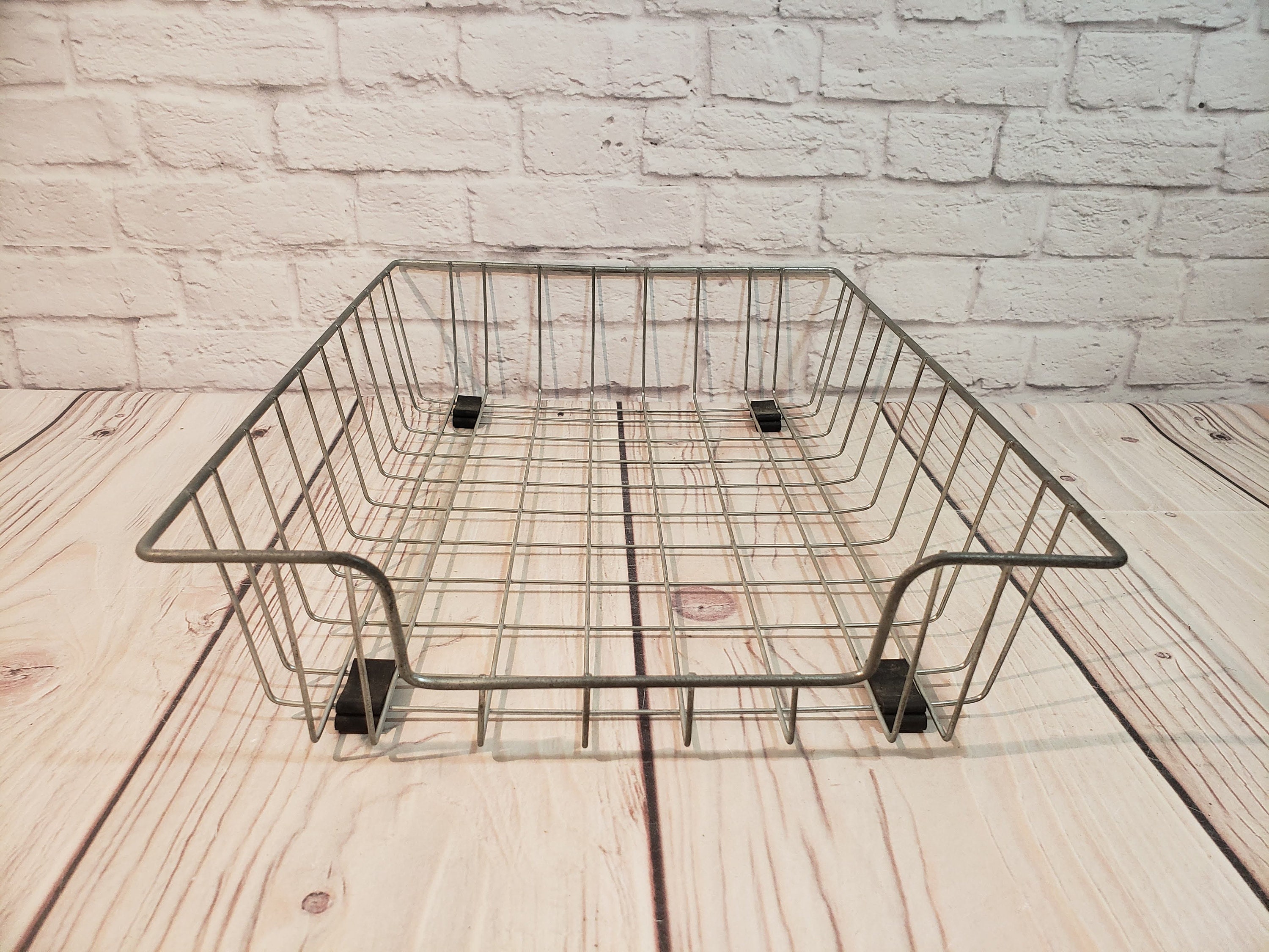 Vintage Wire Paper Basket Office Etsy