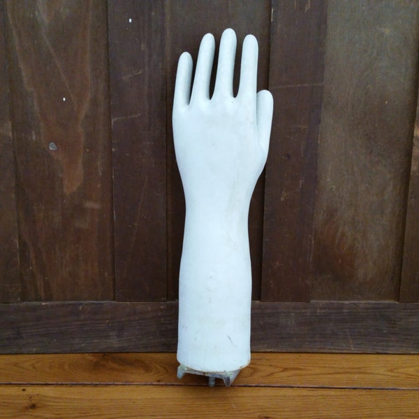 Vintage Large Porcelain Glove Mold Size 8 Industrial Decor Display