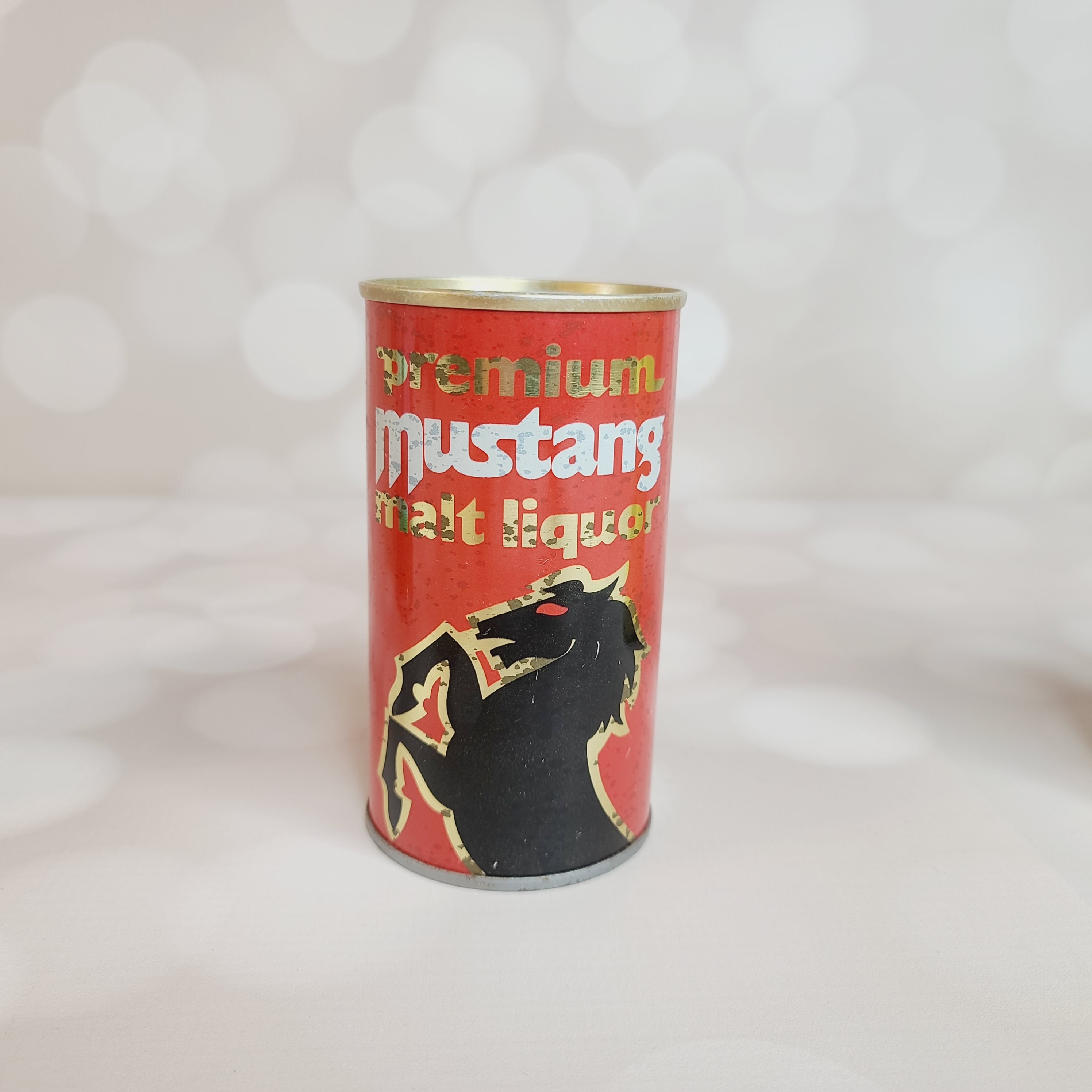 ヴィンテージ マスタング モルト リカー フラットトップ ビール缶