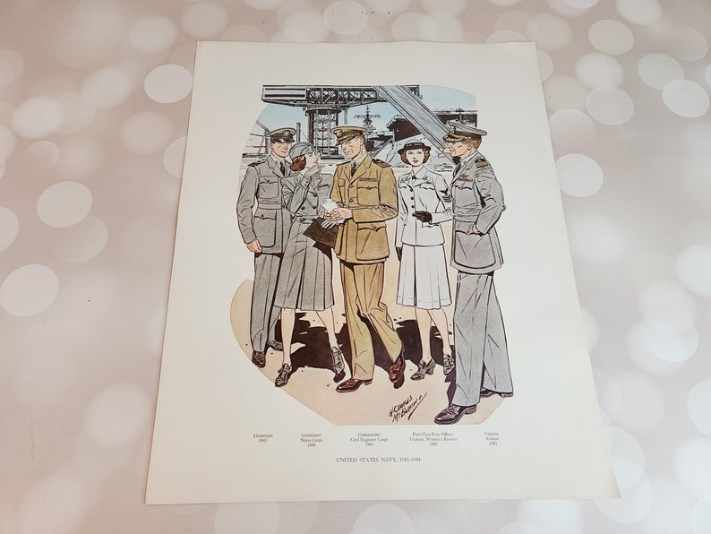 Vintage Uniforms of the US Navy Print, H. Charles McBarron Jr image 1