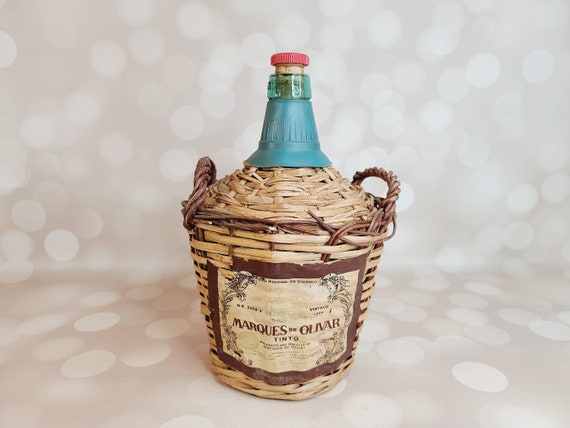 Vintage Wine Bottle in Wicker, Demijohn - Etsy