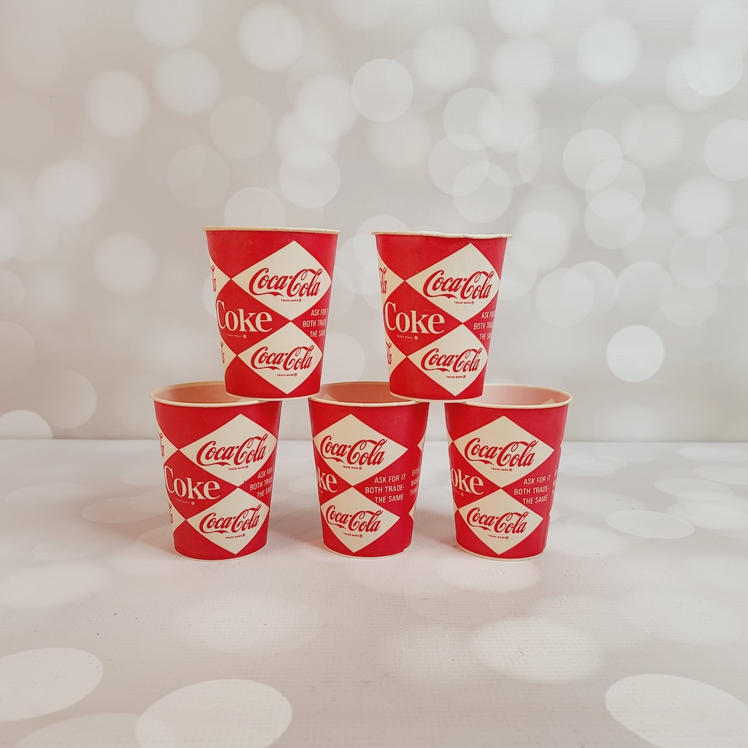 Vintage Coke Waxed Paper Cups, Set of 5 - Etsy UK