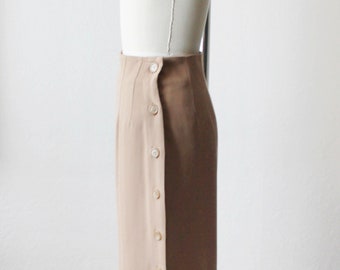 Vintage 90s Button Down High Waist Pencil Skirt