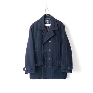 NIGEL HALL wool double jacket pcoat Vintage 1980s Isani Pink