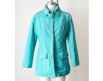 Vintage 70s INNSBRUCK Teal Green Women Padded Jacket