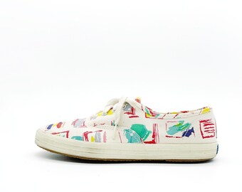 Vintage 80s Keds Champion Abstract Novelty Sneakers
