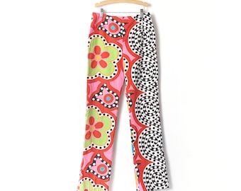 Vintage 90s Psychedelic Floral Flared Pants.