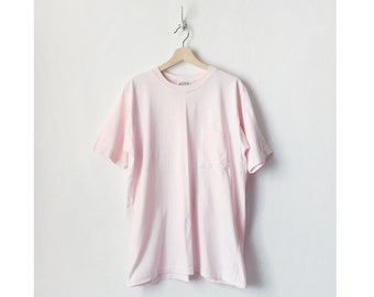 Vintage 90s Oversized Pink Pocket T Shirt