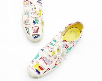 Vintage 80s Keds Champion Abstract Novelty Sneakers