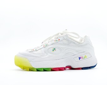 Vintage Y2K Fila Disruptor Neon White Chunky Sneakers