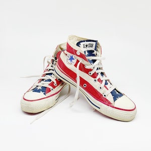 Vintage 90s Converse Chuck Taylor All Star American Flag Hi Top Made in U.S.A