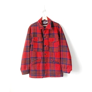 Vintage 70s Pendleton Buffalo Wool Plaid Men's Jacket