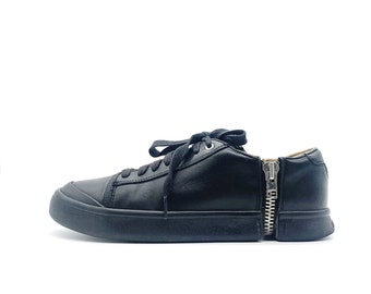 Diesel Black Leather Low Top Men's Sneakers