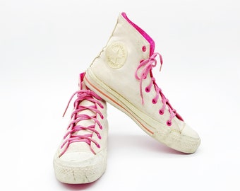 Vintage 80s Two Tone Pink Converse All Star Hi Top Made in U.S.A.