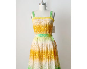 Vintage 70s Japanese Retro Calico Floral Cami Dress