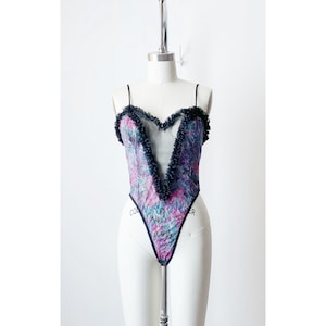 Vintage 90er Jahre durchsichtiger Bodysuit aus Bio-Baumwolle